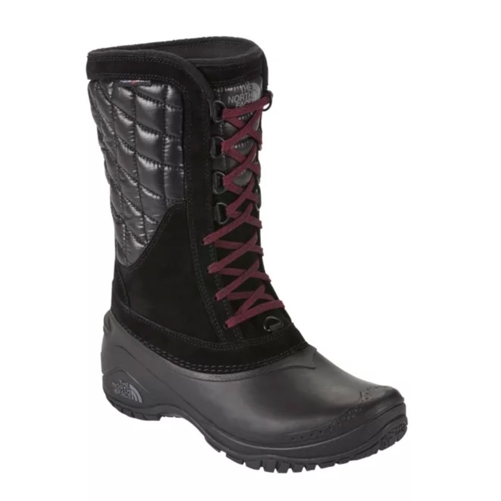 The North Face Black/Maroon Snow Boots